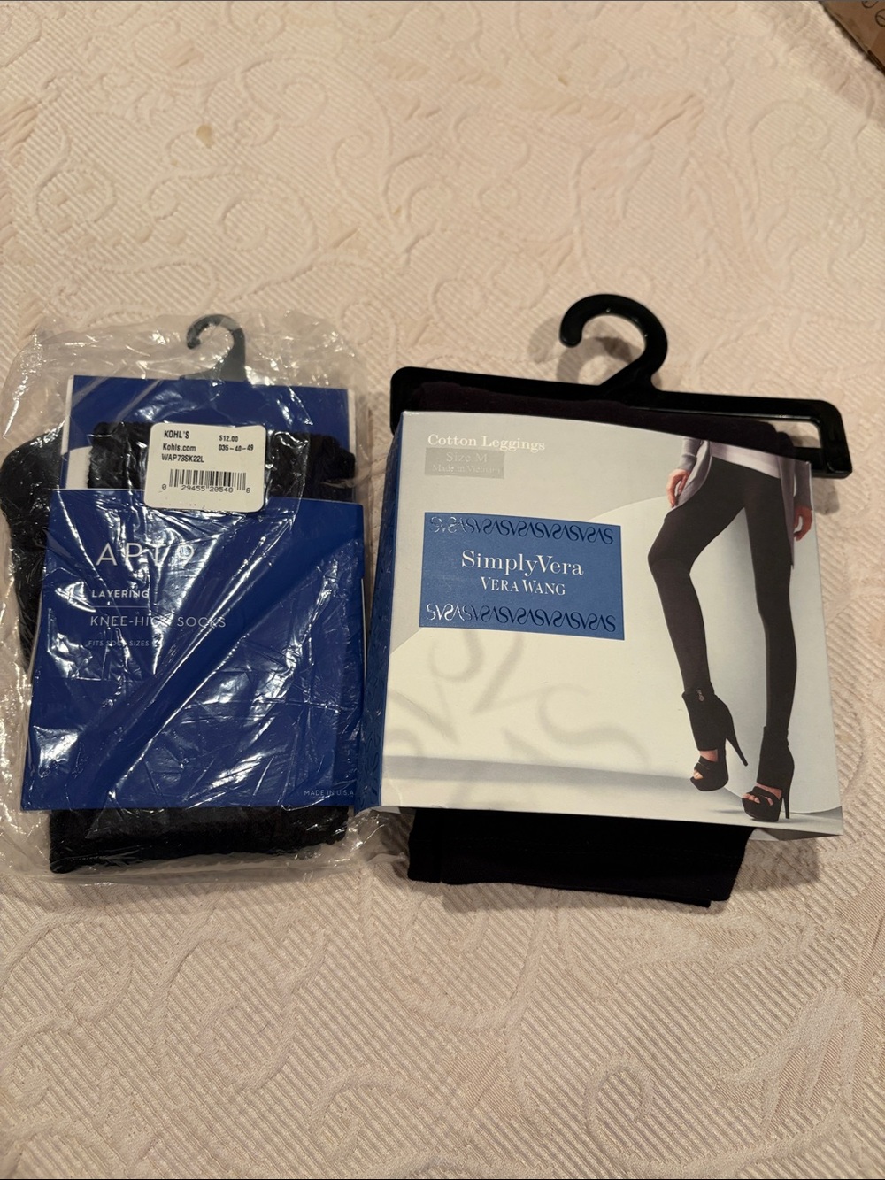 Vera Wang Leggings & Apt 9 knee socks!